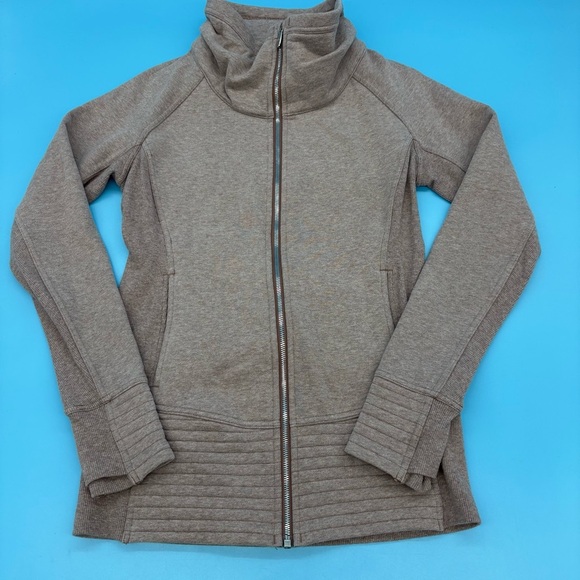 Lululemon Radiant Full Zip Funnel Neck 
Jacket II Heather Spanish Oak Size 8 - Picture 1 of 11
